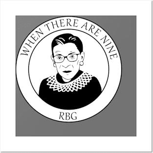 RBG Ginsberg Quote When There Are Nine Feminism Sticker Posters and Art